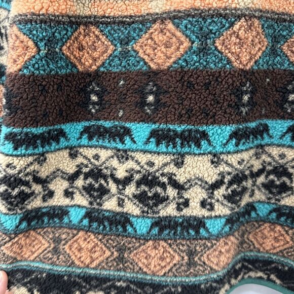 Emery Rose Southwestern Aztec Fleece Button Front Shirt Jacket Size M Cardigan - Picture 11 of 11